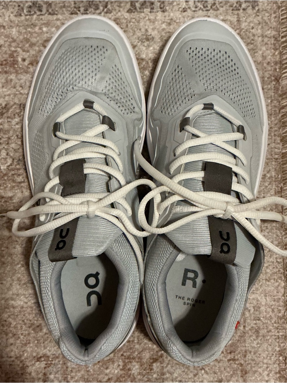 On Running Men's Cloudswift Sneakers “The Roger Spin” In Light Grey and White